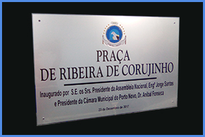 Placa praça ribeira de corujinho